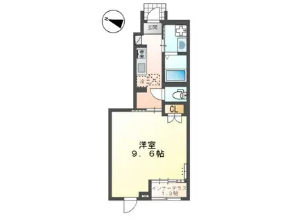 オキグレイス(1K/1階)の間取り写真