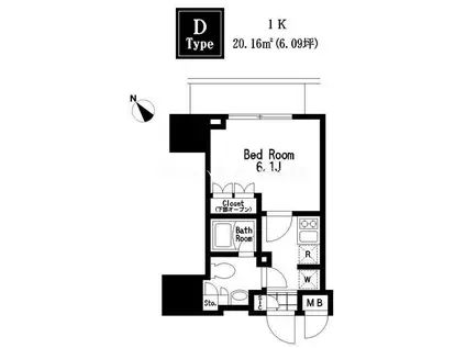 レジディア大森III(1K/14階)の間取り写真