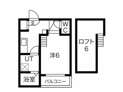 リヴェール(1K/2階)の間取り写真