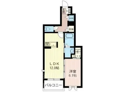 セントラルセレッソ国立(1LDK/1階)の間取り写真
