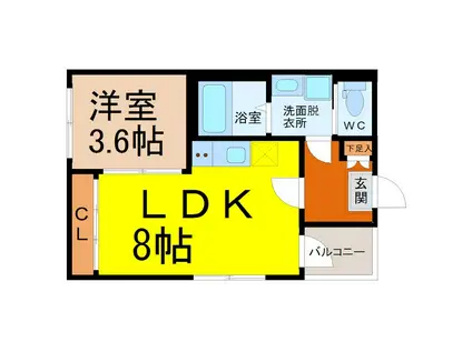 SAN SIRO 中村公園(1LDK/1階)の間取り写真