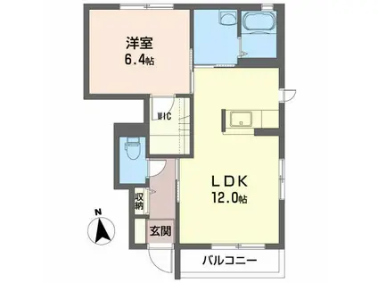 メゾン・カルカッソンヌ(1LDK/1階)の間取り写真