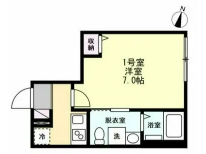 ベイルームさがみ野(1K/2階)の間取り写真