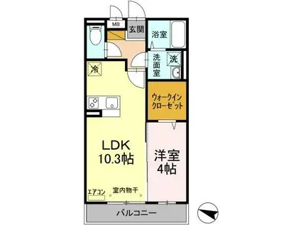 イデアル(1LDK/3階)の間取り写真