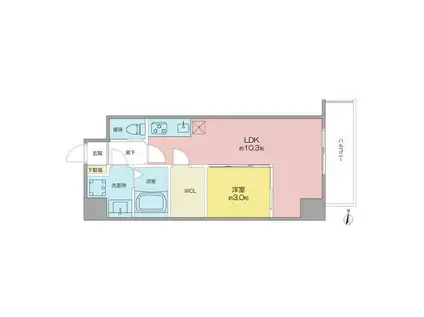 BMG RESIDENCE(1LDK/8階)の間取り写真