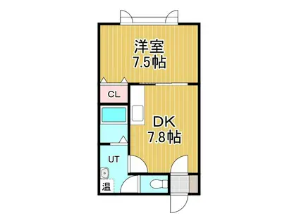 コーポカトレア(1DK/1階)の間取り写真