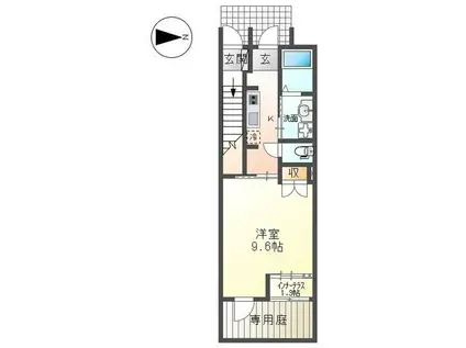 CAROORTENSIA(1K/1階)の間取り写真