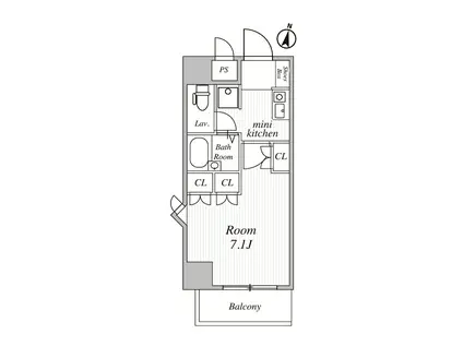 プレサーブ・K(1K/8階)の間取り写真
