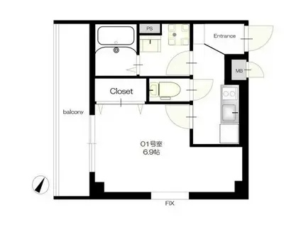 BCASA K.HIGASHIJUJO(1K/3階)の間取り写真