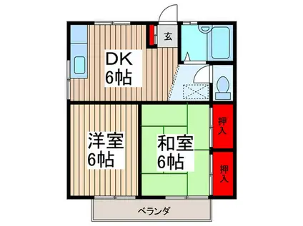 サイハイツ(2DK/2階)の間取り写真