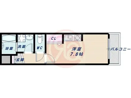 アドラブール(ワンルーム/3階)の間取り写真