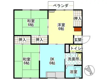 サンヴィレッヂ(3DK/1階)の間取り写真