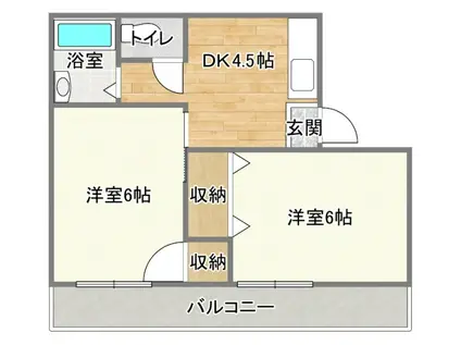 アーバン本郷A(2DK/2階)の間取り写真