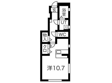 WOODS VALLEYII(ワンルーム/1階)の間取り写真