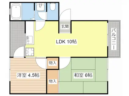 Bコーポハマダ(2LDK/2階)の間取り写真