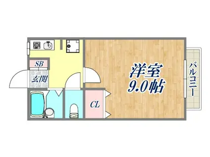 エフハイツ(1K/2階)の間取り写真