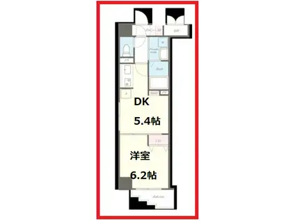 コウジーコート(1DK/2階)の間取り写真