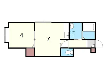 ノース13条(1DK/3階)の間取り写真