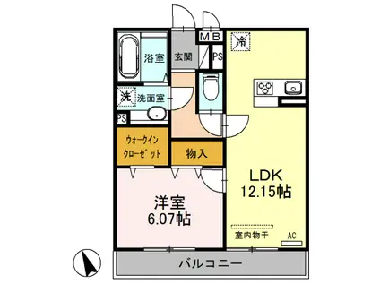 グレイススクエア(1LDK/3階)の間取り写真