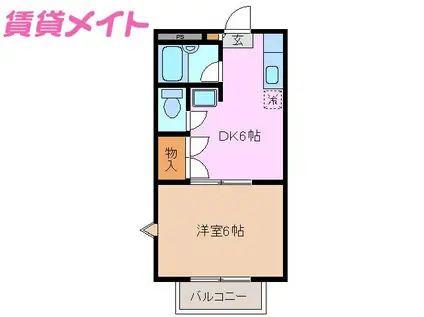 シェレナ山下 I(1DK/1階)の間取り写真
