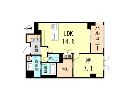 シャーメゾンステージ香櫨園(1LDK/2階)の間取り写真
