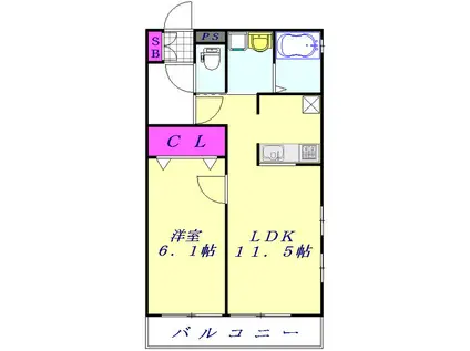 グランデ スペランサ(1LDK/2階)の間取り写真