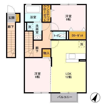 ルミナス(2LDK/2階)の間取り写真