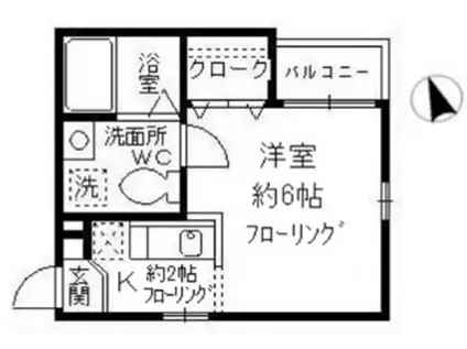 トワオランジュ(1K/2階)の間取り写真