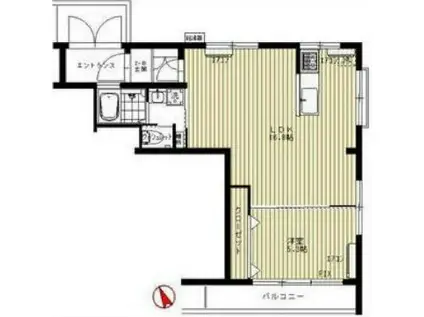 夏目坂マンション(1LDK/2階)の間取り写真