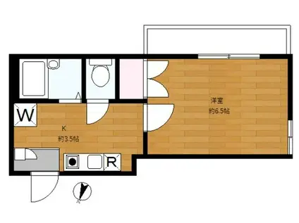 メゾン田戸(1K/3階)の間取り写真