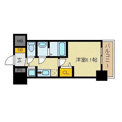 プレサンス新大阪ザシティ(1K/6階)の間取り写真