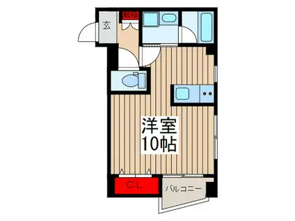 カーサ市川大門通(ワンルーム/3階)の間取り写真
