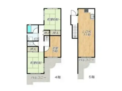 千代田第2(3LDK/4階)の間取り写真