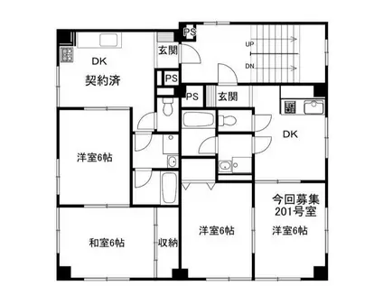 メゾン三上(2K/2階)の間取り写真