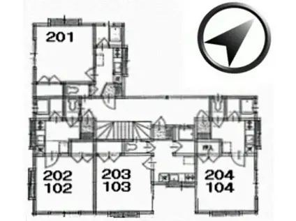 ハイツ昭和 104(1K/1階)の間取り写真