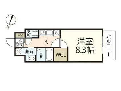LE PENSEUR WK 東雲本町(1K/4階)の間取り写真