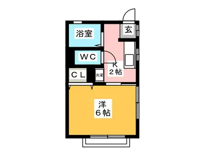 ハイツ高橋(1K/2階)の間取り写真