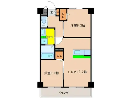 SEA TERRACE(2LDK/5階)の間取り写真