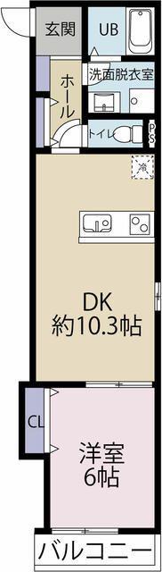 フォレスト相武台(1DK/3階)の間取り写真