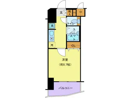 メインステージ南麻布(1K/4階)の間取り写真