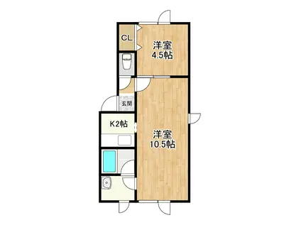 相生ガーデンヒルズI(1LDK/2階)の間取り写真