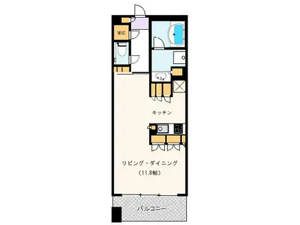 ガリレオ新町(1K/10階)の間取り写真