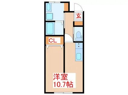 TK MIYANOURA(ワンルーム/1階)の間取り写真