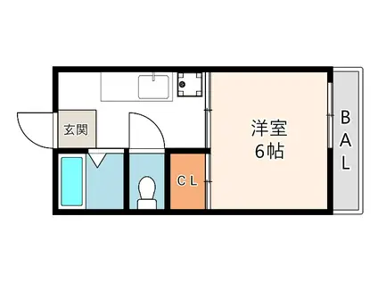 SOLEIL心斎橋(1K/4階)の間取り写真