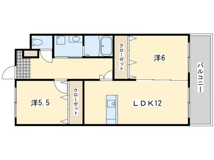 ノーブル三ヶ森(2LDK/5階)の間取り写真