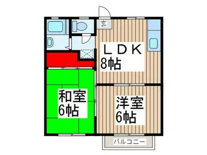 かねやまハイツ(2LDK/1階)の間取り写真