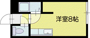 ロイヤルハイツ(ワンルーム/2階)の間取り写真