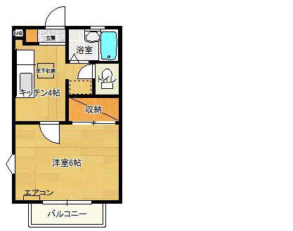 フォレストヒルズE(1K/1階)の間取り写真