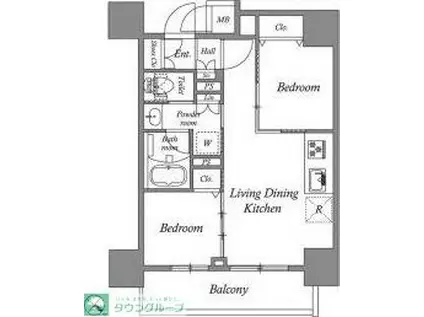 コスモグラシア板橋区役所前(2LDK/8階)の間取り写真