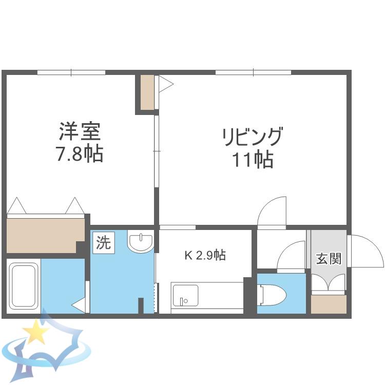 ノイズイッヒ(1LDK/2階)の間取り写真